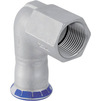 Photo [NO LONGER PRODUCED] - Geberit Mapress Stainless Steel elbow adapter 90° with female thread, FKM, blue, d 35-Rp 1 1/4" [Code number: 50553]