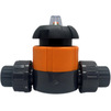 Photo COMER Diaphragm valve, d - 20, with handwheel, connection, socket for gluing (with detachable coupling), DN - 15, PVC-U body, EPDM membrane [Code number: 28HP]