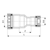Draft VIEGA Megapress Reducing coupling, d 1", d1 1/2" [Code number: 734152]