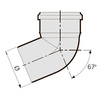 Чертеж (АРТИКУЛ ЗАМЕНЯЕТСЯ НА 504043CR) - Отвод 67˚ СИНИКОН Стандарт, ПП, d - 75 [Артикул: 504043.C]