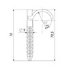 Draft Tatpolymer Single dowel hook, D - 16-25 (70mm) [Code number: 1d0518 / 15397]