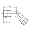 Draft IBP B-Press Inox Obtuse Elbow, d - 22 [Code number: PS5041 0220000]