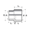 Чертеж Втулка переходная COMER, d - 40, d1 - 50, d2 - 40, PN 16, клеевое соединение, ПВХ (Италия) [Артикул: RP20050EPVC]