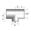 Draft COMER T-piece adhesive 90° reducing, d - 40, d1 - 25, PVC-U, PN 16 [Code number: TR40040CPVC]