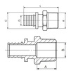 Draft MVI Axial coupling, d - 20, d1 - 1/2", PN 16, with male thread [Code number: SF.420.0504]