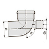 Draft SINIKON Bend 87° with front branch pipe (upward outlet), PP, d - 110, d1 - 50 [Code number: 551001.R]