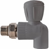 Photo RBK Angle ball valve, d - 20, d1 - 1/2" НР, PP, for radiator, color gray [Code number: 032577]