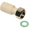 Photo Wavin Ekoplastik PP-RCT Reducer, d - 25, d1 - 3/4", with union nut, union nut with a hole for seal [Code number: SNAMD02525RCT]