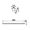 Draft Hauraton DACHFIX RESIST Channel type 45 with perforated grating, diam. 6 mm, galvanised, 1000x115x45 mm (price on request) [Code number: 63168]