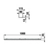 Draft Hauraton DACHFIX RESIST Channel type 45 with slotted grating stainless steel, SW 80/9, 1000x115x45 mm (price on request) [Code number: 63135]
