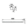 Draft Hauraton DACHFIX RESIST Channel type 45 with mesh grating, PP, silver, MW 8/21, 1000x115x45 mm (price on request) [Code number: 63145]