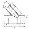 Draft AlphaPipe T-piece welded 45° 3-segment equal-sided, PE100, SDR 21, d90 [Code number: 7w0805]