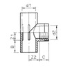 Draft Wavin PVC Pressure Pipe systems T-branch fitting 90° with female thread, PVC-U, PN10, d1 - 90, d2 - 3" [Code number: 20140915]