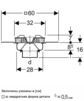 Чертеж Воронка Geberit Pluvia, нержавеющая сталь, с фартуком 60x60 см, пропускная способность 100 л/с, d - 160 [Артикул: 359.347.00.1]