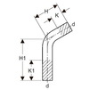 Draft [NO LONGER PRODUCED. REPLACEMENT: 30069] - Geberit Mapress Stainless Steel bend 60° with plain ends, d76,1 (old) [Code number: 30959]