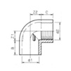 Draft Wavin PVC Pressure Pipe systems Reducing elbow 90° with female thread, PVC-U, PN10, d - 50-1 1/2" [Code number: 20126614]