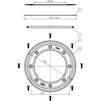 Чертеж Фланец Hutterer Lechner для сопряжения трапа с жидкими гидроизоляционными материалами, 500х500 мм [Артикул: HL 8300.M]