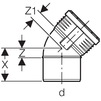 Draft Geberit Silent-PP bend 45°, d 32 [Code number: 390.022.14.1]
