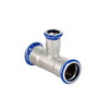 Photo [NO LONGER PRODUCED] - Geberit Mapress Stainless Steel T-piece, reduced, FKM, blue, d 28-18-28 [Code number: 50364]