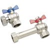 Photo REHAU RAUTITAN set of 2 angled ball valves G1", made of nickel, for manifold [Code number: 13152241001 / 315 224 001]