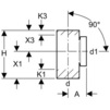 Draft Geberit HDPE Access pipe with screwed access cover 90°, d90, d1 90 [Code number: 366.451.16.1]