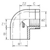 Draft Wavin PVC Pressure Pipe systems Reducing elbow 90° with female thread, PVC-U, PN10, d - 110-4" [Code number: 20146614]