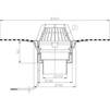 Draft Hutterer & Lechner Flat-roof drain with bitumen membrane, heated (10-30W/230V), vertical, DN110 [Code number: HL 62.1H/1]