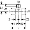 Draft Geberit Mapress Copper T-piece with female thread, d 18-Rp1/2"-18 [Code number: 61355]