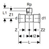 Draft Geberit Mapress Copper T-piece with female thread, FKM, d 18-Rp1/2"-18 [Code number: 52414]
