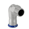 Photo [NO LONGER PRODUCED] - Geberit Mapress Stainless Steel elbow adapter 90° with male thread, FKM, blue, d 18-Rp 1/2" [Code number: 50526]