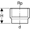 Draft Geberit HDPE Adapter with female thread, d40, Rp3/4" [Code number: 360.720.16.1]