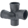 Photo Geberit Silent-Pro Double branch fitting 87,5°, right, offset, with additional outlet, d110, d1 75, d2 110 [Code number: 393.563.14.1]