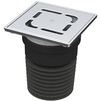Photo Tatpolymer Drain universal, vertical, with frame and grille made of stainless steel 150х150 [Code number: 1d0911 / TP-73]