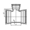 Draft T-piece with socket, d - 350, d1 - 100, of high-strength cast iron with spherical graphite, molded (ISO) (price on request) [Code number: 13w0393]