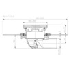 Чертеж Трап Hutterer & Lechner для балконов и террас с полимербитумным полотном, с чугунной решеткой, с горизонтальным выпуском, DN75 [Артикул: HL 5100THG]