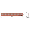Draft Gidrolica Standart Drainage grate DG -10.13,6.100, stamped copper, class A15, 1000x136x20 mm, DN - 100 [Code number: 502]