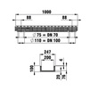 Чертеж Канал комбинированный Hauraton RECYFIX PLUS 200, тип 100, с чугунной щелевой решеткой, щель 6мм, 1000x247x100 мм (цена по запросу) [Артикул: 40796]