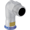 Photo Geberit Mapress Stainless Steel Elbow adapter 90°, gas, with male thread, d 28, R 3/4" [Code number: 34154]