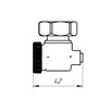 Photo PRADEX Valve (assembly) of lower connection angular, d 3/4", d1 3/4" [Code number: 1h0039 / KY02]