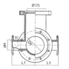 Photo Crosspiece flanged, d - 200, d1 - 100, cast iron, with hydrant stand, with cement-sand coating inside and galvanized / aluminum zinc with bitumen coating outside, GOST Р ISO (price on request) [Code number: 12w0334]