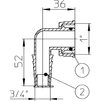Draft Hutterer & Lechner Appliance hose connector, O-ring, 1'x3/4' [Code number: HL 19]