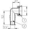 Draft Hutterer & Lechner Appliance hose connector, gasket, 1'x3/4' [Code number: HL 19.0]