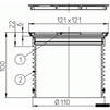 Draft Hutterer & Lechner Grating, stainless steel frame 121x121mm, system "KLICK-KLACK", d 110 [Code number: HL 3000] (Russia)