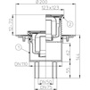 Чертеж Трап HL310N для внутренних помещений, вертикальный, с обжимным фланцем, DN 50/75/110 (Россия)