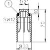 Draft Hutterer & Lechner Test plug with vent, red, 1/2' [Code number: HL 42.R]