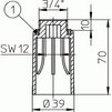 Draft Hutterer & Lechner Test plug with vent, red, 3/4' [Code number: HL 43.R]