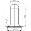Draft Hutterer & Lechner Stand pipe, 105 x 80 mm [Code number: HL 517]