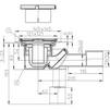 Draft Hutterer & Lechner Shower drain with grate frame 121 x 121 mm, for prefabricated shower floors, ball-joint, DN40/50 [Code number: HL 522KE]