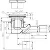 Draft Hutterer & Lechner Shower drain with grate frame 121 x 121 mm, for prefabricated shower floors (H=30-50mm), ball-joint, DN40/50 [Code number: HL 522KE.XL]