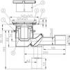 Draft Hutterer & Lechner Shower drain with grate frame 121 x 121 mm, for prefabricated shower floors (H=30-50mm), ball-joint, DN40/50 [Code number: HL 522KE.XL.0]